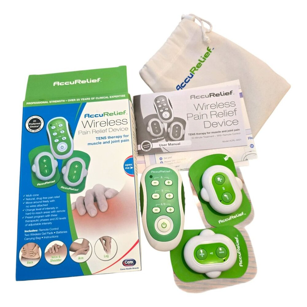 Accurelief Wireless Pain Relief Device With Remote Control & Accessories